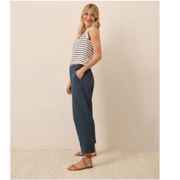 Pact Organic Cotton Coastal Double Gauze Rolled Cuff Pants - Picture 2 of 9